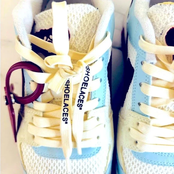 Off-White Sneakers in Cream and Burgundy - Picture 9 of 16